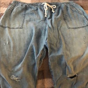 Aerie boho denim pant